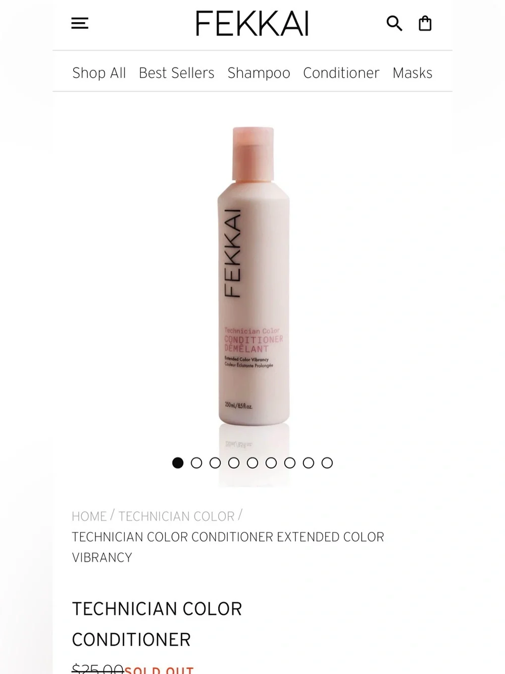 Fekkai TECHNICIAN COLOR CONDITIONER/ IN 8.5oz BRAND NEW IN BOTTLE